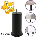 4 Adet Metal Destek Ayagi 12 Cm Siyah Mobilya Kanepe Baza Koltuk Ayaklari Metrik 8 Civatali Ince Dis