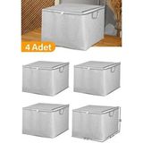 4 Adet - Mini Boy Gri Benekli Kıyafet / Nevresim Hurcu - 45X40X30 cm - Lacivert - 75 x 45