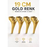 4 Adet Mobilya Ayağı Şık Modern Dekoratif Kanepe Koltuk Dolap Ayağı 19 Cm Altın