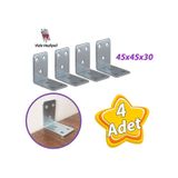 4 Adet Mobilya Esya Dolap Duvar Sabitleyici Kose Baglanti L Demir Gonye Deprem Guvenligi 45X45x30mm