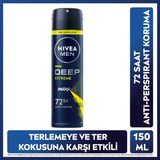 4 Adet Nivea Men Erkek Sprey Deodorant Deep Extreme 150 Ml