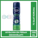 4 Adet Nivea Men Fresh Sensation Erkek Deodorant Sprey 150 Ml