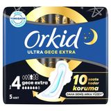 4 Adet Orkid Ultra Gece Extra (Boy 4) Kanatlı Hijyenik Ped 5 Adet