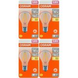 (4 Adet) Osram 6,5W (60W) 2700K (Sarı Işık) Dim Edilebilir E27 Duylu (Kalın Duy) Led Şeffaf Ampul