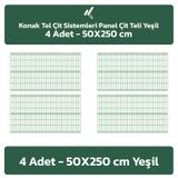 4 Adet Panel Çit Teli 50X250 CM Yeşil