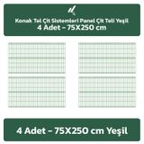 4 Adet Panel Çit Teli 75x250 Cm Yeşil