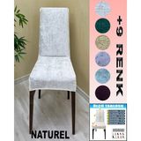 4 Adet Parlak Kadife Kumaş Sandalye Kılıfı Yıkanabilir Likralı Esnek Lastikli, Sandalye Örtü - 50 x 120 cm - Naturel