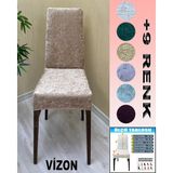 4 Adet Parlak Kadife Kumaş Sandalye Kılıfı Yıkanabilir Likralı Esnek Lastikli, Sandalye Örtü - 50 x 120 cm - Vizon