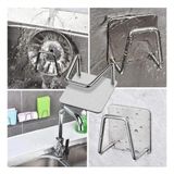 4 Adet Paslanmaz Mutfak Sünger Tutucu Yapışkanlı Sünger Askısı Lavabo Süngerliği