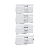 4 Adet Pencereli Yastık Yorgan Hurcu Büyük Boy 75x40x40 Cm Gri-beyaz