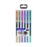 4 Adet Pensan 6'Lı Jelly Glitter Simli Jel Kalem