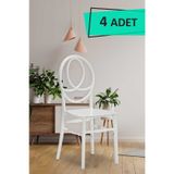 4 Adet Phoenix Beyaz Sandalye / Balkon-bahçe-mutfak