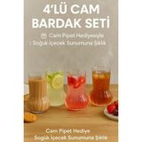 4 Adet Premium Cam Bardak Cam Pipet Hediyeli– Soğuk Kahve, Limonata ve Soda Sunumlar 500 ml - 0 - Siyah
