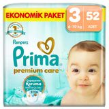 4 Adet Prima Bebek Bezi Premium Care 3 Numara 6-10 kg Ekonomik Paket 52 Adet