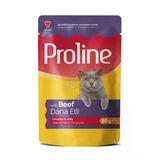 4 ADET Proline Jöle İçinde Et Parçacıklı Dana Etli Yetişkin Kedi Maması 85 Gr
