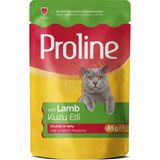4 ADET Proline Jöle İçinde Et Parçacıklı Kuzu Etli Yetişkin Kedi Maması 85 Gr