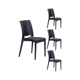 4 Adet Rattan Antrasit Sandalye / Balkon-Bahçe-Teras Antrasit