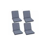 4 Adet Rattan Arkalıklı Sandalye Minderi 4Cm Koyu Gri