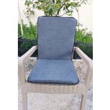 4 Adet Rattan Arkalıklı Sandalye Minderi (Kalınlık 4Cm)-Primer K.gri