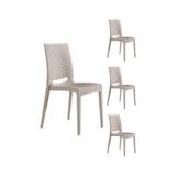 4 Adet Rattan Kolsuz Cappucino Sandalye Balkon Bahçe Teras Cappucino