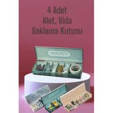 4 Adet Ring 6 Bölmeli Alet Çantası Vida Bant Düzenleyici Balıkçı Kutusu