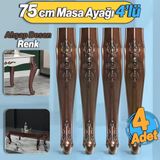4 Adet Rosa Masa Dresuar Ayağı 75 Cm Plastik Ahşap Desenli Mutfak Yemek Masası Mobilya Ayakları