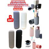4 Adet Saklama Kutusu Diş Fırçası Gözlük Makyaj Malzemeleri Vb Için Ideal Seyahat Koruma Kabı 6X20CM