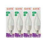 (4 Adet) Şavk 5,5W (37W) Beyaz Işık (6500K) E14 Duylu (İnce Duy) Led Kıvrık Ampul
