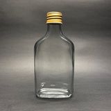 4 Adet Şeffaf Cold Brew Metal Gold Kapaklı Soğuk Kahve Yassı Cam Şişe 200 ml ve Çubuk Buz Kalıbı