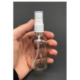 4 Adet Şeffaf Kapaklı Beyaz Sprey Fısfıs Kolonya Dezenfektan Çok Amaçlı Cep Çanta Cam Şişe 50ML