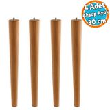 4 Adet Sehpa Masa Ayağı Ham Doğal Ahşap Kahverengi Boyalı Mobilya Aksesuar Modern Ayak Bohem 30 Cm