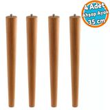 4 Adet Sehpa Masa Ayağı Ham Doğal Ahşap Kahverengi Boyalı Mobilya Aksesuar Modern Ayakları Bohem 35 Cm
