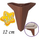 4 Adet Serdivan 12 cm Ceviz Ahşap Desenli Lüx Mobilya Kanepe Sehpa Ünite Koltuk Ayağı Baza Ayak