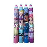 4 Adet Set Eğlenceli Kız Figürlü Silgi Jumbo Kalem Şeklinde