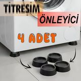 4 Adet Siyah Eşya Çamaşır Bulaşık Makinası Buzdolabı Yükseltici Titreşim Ayağı Altlığı Ayaklığı Gürültü Önleyici