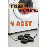4 Adet Siyah Eşya Çamaşır Bulaşık Makinası Titreşim Önleyici Buzdolabı Yükseltici Ayağı Ayaklığı Siy