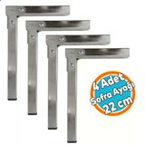 4 Adet Sofra Ayağı 22 Cm Metal Katlanır Siyah Taban Yer Sofrası Sini Altı Mobilya Ayak Sehpa Masa