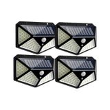 4 Adet Solar Bahçe Lambası 100 Led Bahçe Aplik Bahçe Lambası Bahç