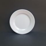 4 Adet Standart Çizgi Melamin Tatlı & Yemek Servis Tabağı 19 cm - Beyaz