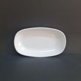 4 Adet Standart Melamin Kayık Tabak Orta Salata Tabağı 18X11 cm - Beyaz - 18 x 11 cm