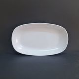 4 Adet Standart Melamin Kayık Tabak Orta Salata Tabağı 29X17 cm - Beyaz - 29 x 17 cm