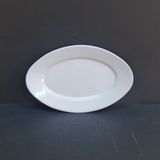 4 Adet Standart Melamin Oval Kayık Tabak Orta Salata Tabağı 30X19 cm - Beyaz - 30 x 19 cm