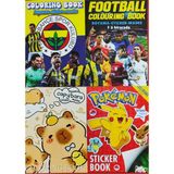 4 Adet Stickerli Boyama Kitabı (Taraftarfb/futbol/pocemon/capybara) AD555011