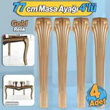 4 Adet Sütun Masa Dresuar Ayağı 77 Cm Plastik Ayak Gold Altın Mutfak Yemek Masası Mobilya Ayakları