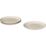 4 Adet Tabak Seti Parlak Bej Renk 26 Cm, 4 Adet, Stoneware Yuvarlak Tabak Seti