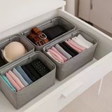 4 Adet Tek Boy Katlanabilir Çekmece Organizer Seti | Dolap Içi Saklama Kutusu | Iç Giyim, Çorap ve Aksesuar Düzenleyici | Telli Dik Duruş Sağlayan Kumaş Dolap Düzenleyici 30X15X12.5CM