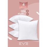 4 Adet Throw Serisi Antialerjik %100 Silikon Elyaf Dolgulu Kırlent Iç Kare Yastık 45X45CM 350GR - 45 x 45 cm - Beyaz