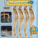 4 Adet Valenta Masa Dresuar Ayağı 76 Cm Gold Altın Ayak Mutfak Yemek Masası Mobilya Ayakları Altın