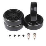 4 Adet Vgoohobby Sert Plastik RC Araba Drift Lastiği Tekerlek Jantı 2 Adet 5 mm Metal Göbek Altıgen Adaptör Kaplini WPL D12 1/10 RC Araba ile Uyumlu (Siyah)