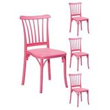 4 Adet Violet Pembe Sandalye / Balkon-Bahçe-Mutfak